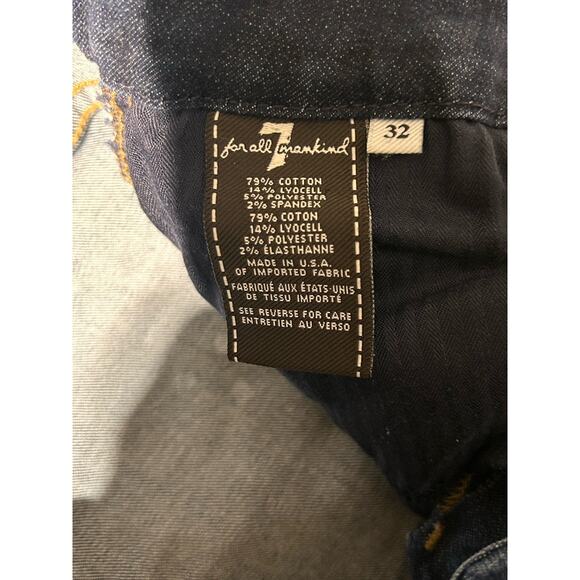 7 For All Mankind Jeans Womens 32 Blue Denim Kimmie Crop Mid-Riseds - Picture 3 of 9